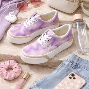 Women’s Vans Era Stacked Pink Gradient Lavender Platform Shoes Size 6